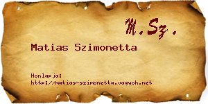 Matias Szimonetta névjegykártya
